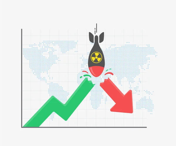 Gráficos Mundiales Del Mercado Valores Desploman Los Efectos Guerra Entre — Vector de stock