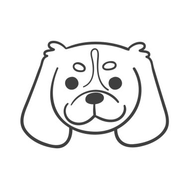 El çizgileri. Sevimli bir Pekin köpeğinin yüzü.