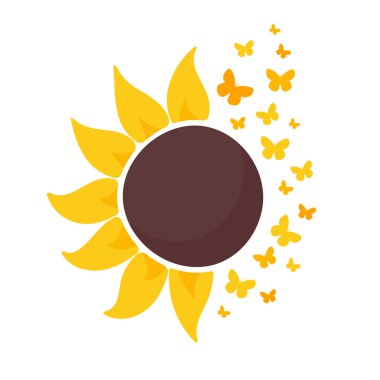 Hoş geldin kartlarını süslemek için içinde ayçiçeği tohumları olan sarı ayçiçekleri.