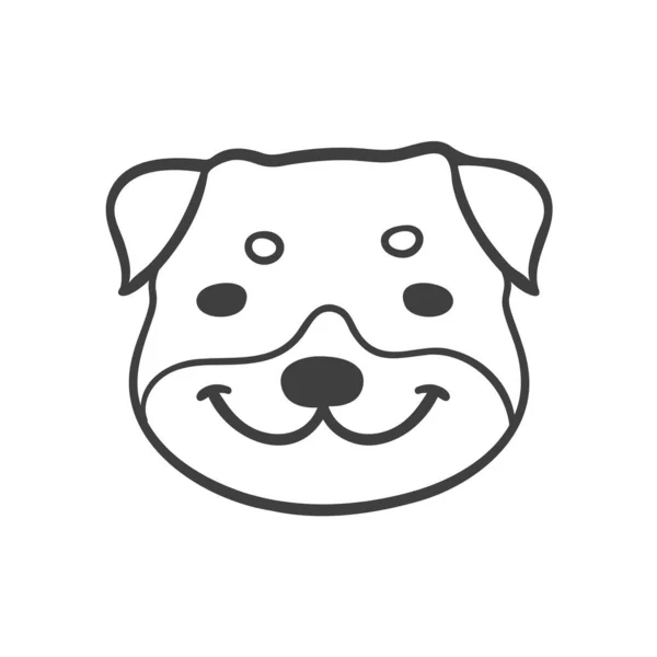 Çizgileri Şirin Bir Rottweiler Köpeğinin Yüzü — Stok Vektör