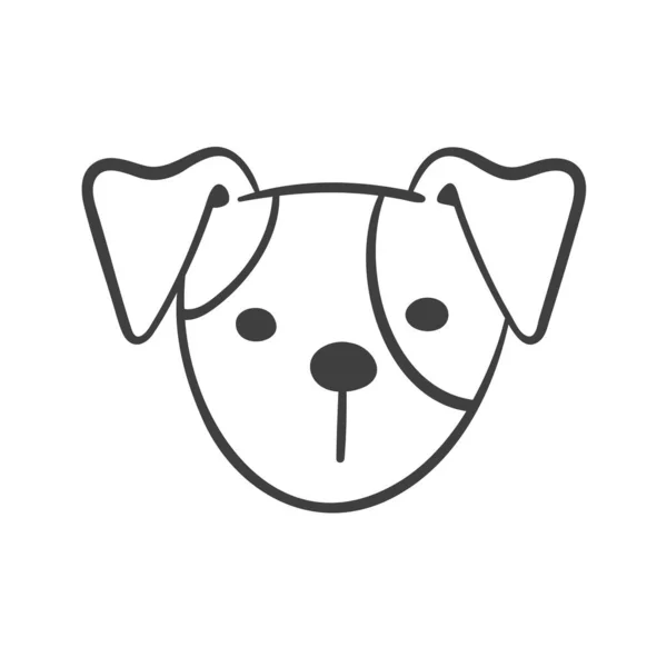 Çizgileri Sevimli Bir Jack Russell Terrier Köpeğinin Yüzü — Stok Vektör