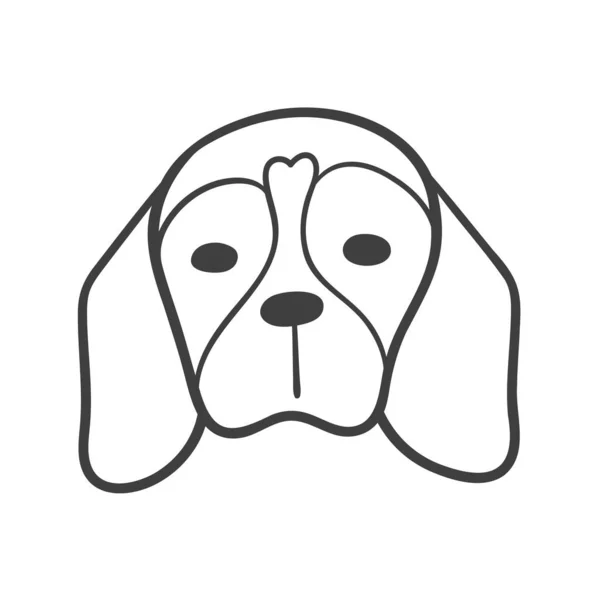 Çizgileri Sevimli Bir Beagle Yavrusunun Yüzü — Stok Vektör