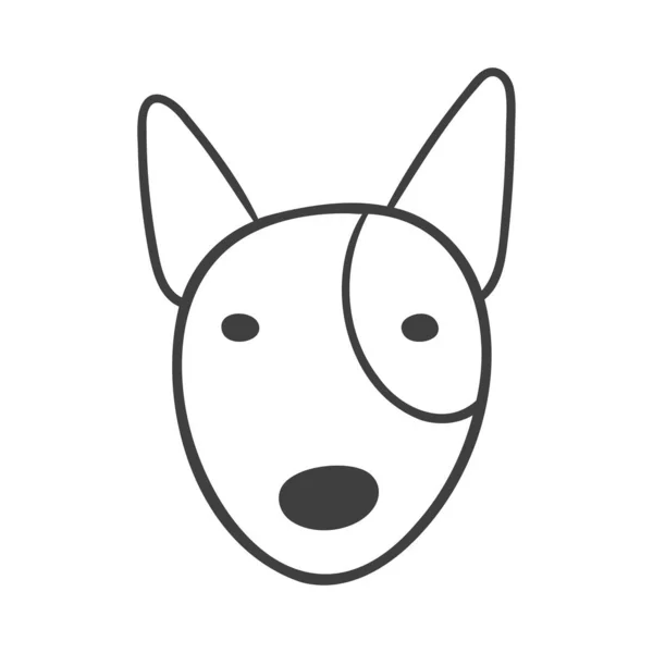 Çizgileri Sevimli Bir Boğa Teriyeri Köpeğinin Yüzü — Stok Vektör