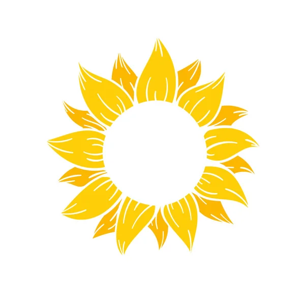 Blühende Gelbe Sonnenblumen Voller Sonnenblumenkerne Für Die Dekoration Von Willkommenskarten — Stockvektor