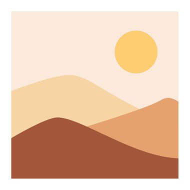 Güneş duvarı sanatı ile örtüşen dağ manzarası arka planı