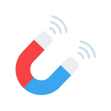 Yıldırım şekilli cazibesi olan at nalı mıknatısı simgesi.