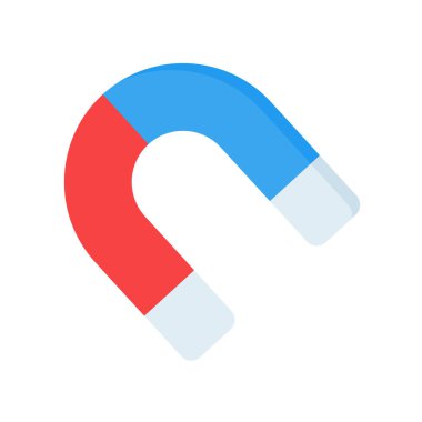 Yıldırım şekilli cazibesi olan at nalı mıknatısı simgesi.