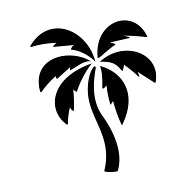 Hindistan cevizi ağacı silueti. Yaz günbatımı deniz tasarımı