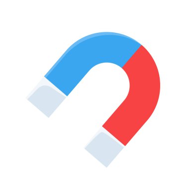 Yıldırım şekilli cazibesi olan at nalı mıknatısı simgesi.