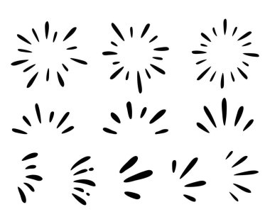 El çizimi dağınık ışık vektörü beyaz arkaplanda izole