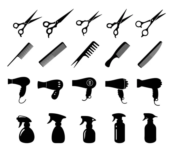 Barber Scissors Silhouette Beauty Salon — Stock Vector