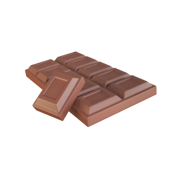 Chocolate Bar Cocoa Sweets Helps Relax Eating Render — Foto de Stock