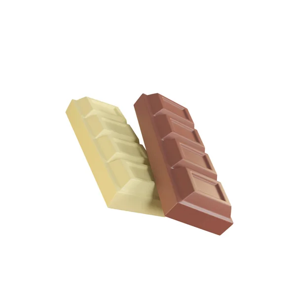 Chocolate Bar Cocoa Sweets Helps Relax Eating Render — Foto de Stock