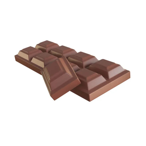 Chocolate Bar Cocoa Sweets Helps Relax Eating Render — Foto de Stock