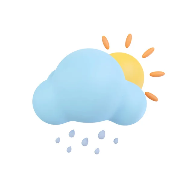 Wettervorhersage Symbol Nachtwolken Mit Regen Illustration — Stockfoto