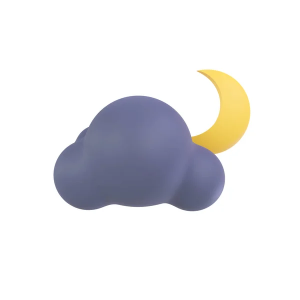 Weather Forecast Icon Night Clouds Rain Illustration — стоковое фото