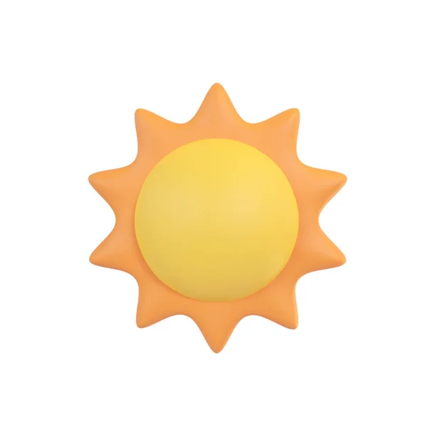 Poranne Okrągłe Słońce Promieniujące Pomarańczowym Światłem Ilustracja — Zdjęcie stockowe