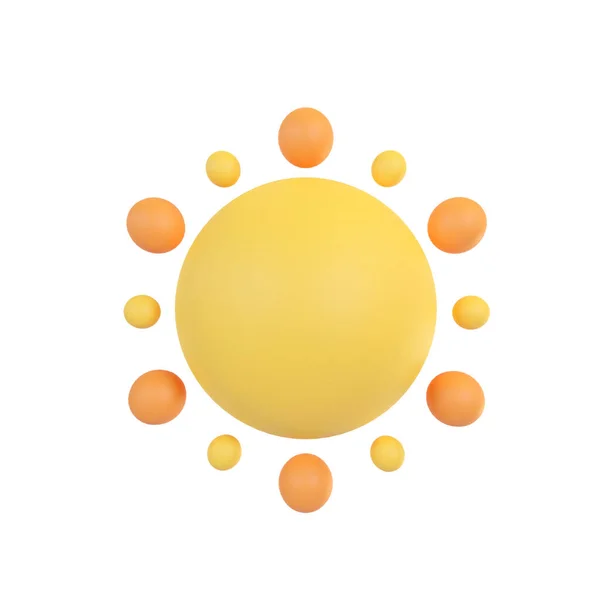 Morning Circle Sun Radiating Orange Light Illustration — 스톡 사진