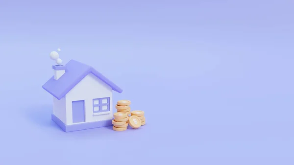 Simple House Long Term Savings Ideas Buy Real Estate Render — ストック写真