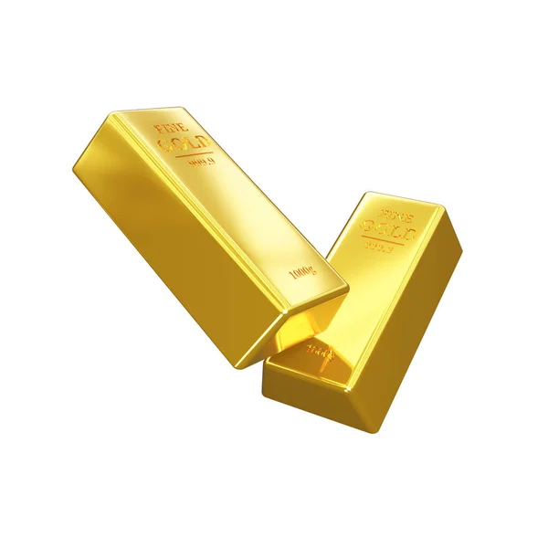 Goldbarren Sparkonzept Investieren Gold Illustration — Stockfoto