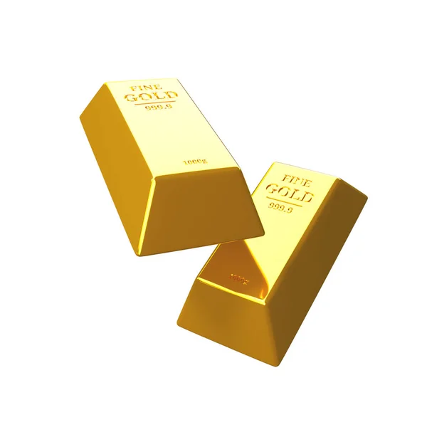 Goldbarren Sparkonzept Investieren Gold Illustration — Stockfoto