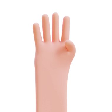 Çizgi film elleri. Parmaklarını saymak için ellerini kaldır. Clipping yolu ile 3d resmetme.