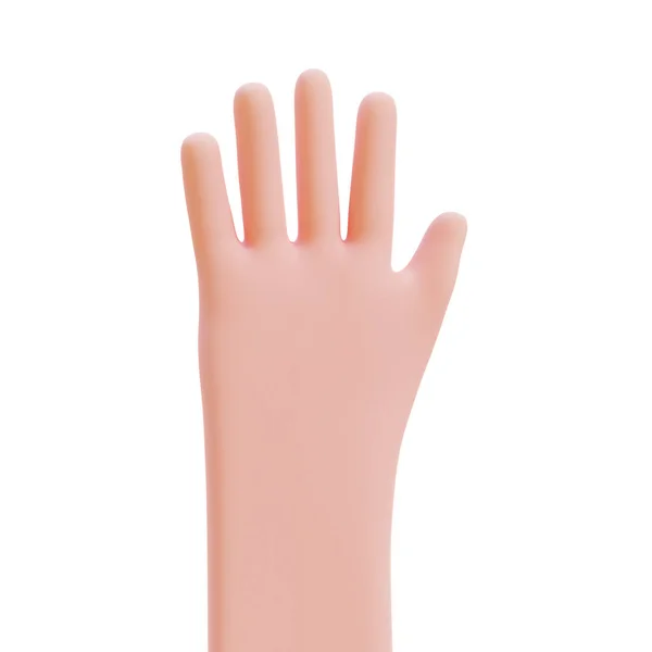 Cartoon Hands Hands Raised Count Fingers Render Illustration Clipping Path — ストック写真