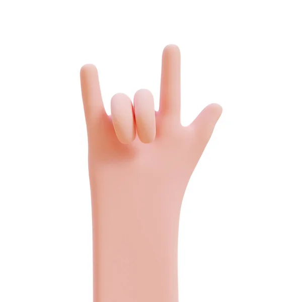 Mãos Desenhos Animados Mãos Levantadas Para Contar Dedos Ilustração Renderização — Fotografia de Stock