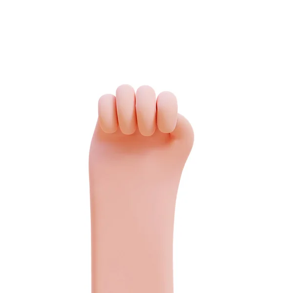 Cartoon Hands Hands Raised Count Fingers Render Illustration Clipping Path — Foto Stock