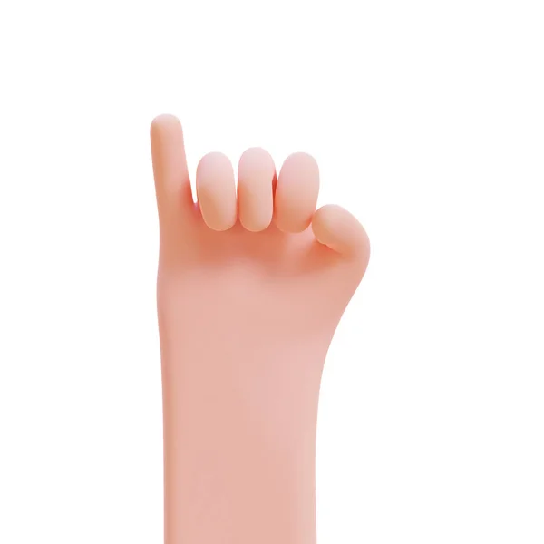 Cartoon Hands Hands Raised Count Fingers Render Illustration Clipping Path — Zdjęcie stockowe