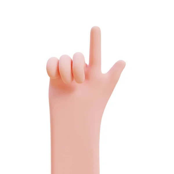 Cartoon Hands Hands Raised Count Fingers Render Illustration Clipping Path — Stock Photo, Image