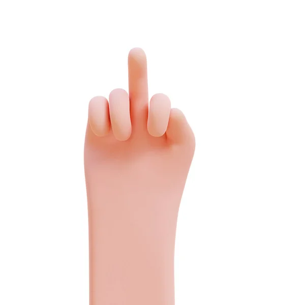 Cartoon Hands Hands Raised Count Fingers Render Illustration Clipping Path — Foto Stock