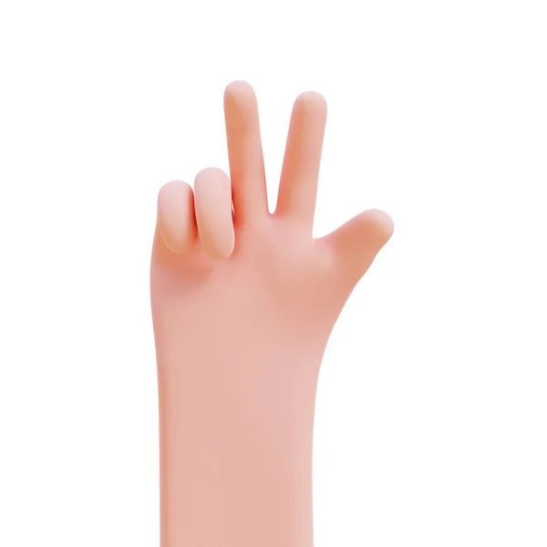 Cartoon Hands Hands Raised Count Fingers Render Illustration Clipping Path — Stockfoto