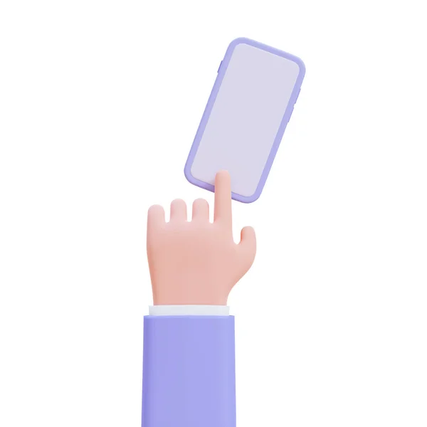Zakenman Met Een Mobiele Telefoon Illustratie Weergeven Met Clipping Pad — Stockfoto