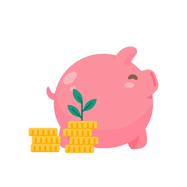 Piggy Bank Dollar Coin Ideas Saving Money Future — стоковый вектор