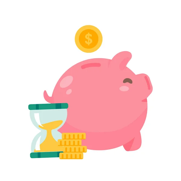 Piggy Bank Dollar Coin Ideas Saving Money Future — Stock Vector