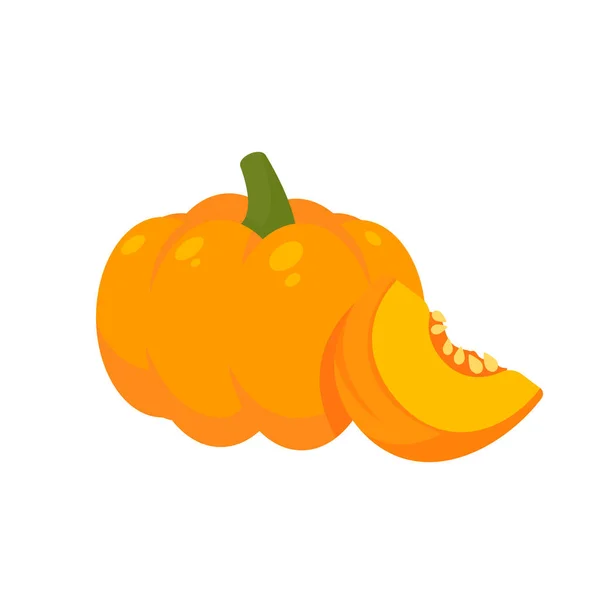 Calabaza Naranja Vegetal Alta Energía Para Cocinar — Vector de stock