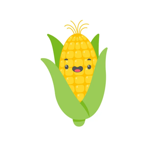 Green Husks Yellow Corn Used Food Ingredient — Stock Vector
