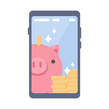 Paralar cep telefonunda. çevrimiçi fatura kavramı