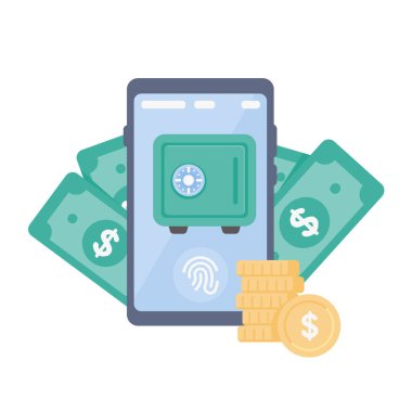 Paralar cep telefonunda. çevrimiçi fatura kavramı