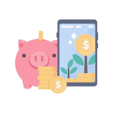 Paralar cep telefonunda. çevrimiçi fatura kavramı