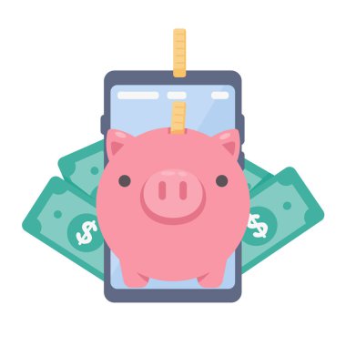 Paralar cep telefonunda. çevrimiçi fatura kavramı