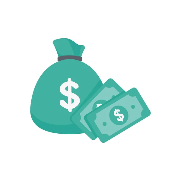Green Money Bag Bulk Storage Money Saving Concept — Wektor stockowy