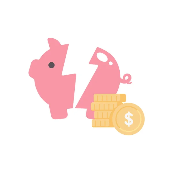 Financial Piggy Bank Ideas Saving Money Future — Stock Vector