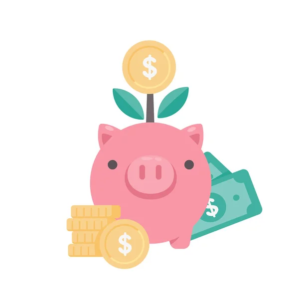 Financial Piggy Bank Ideas Saving Money Future — Stock Vector