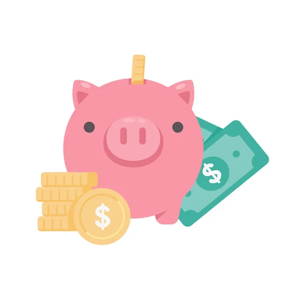 Financial Piggy Bank Ideas Saving Money Future — Stockový vektor