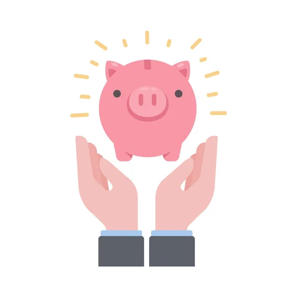 Financial Piggy Bank Ideas Saving Money Future — Stock Vector