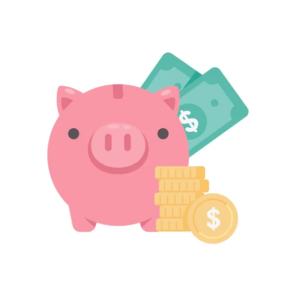 Financial Piggy Bank Ideas Saving Money Future — Stock Vector
