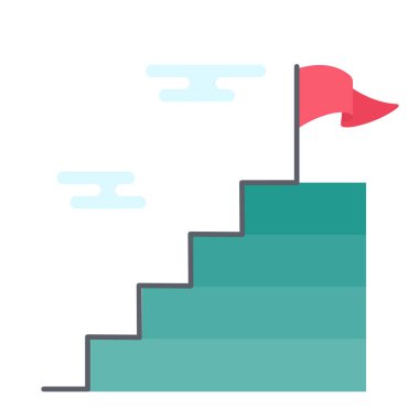 Yüksek dağlara iş hedeflerine ulaşmak için kırmızı bayraklar yerleştirildi