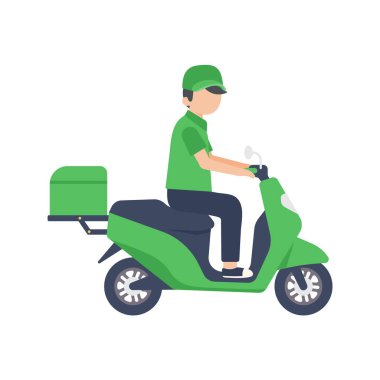 Çevrimiçi sipariş verme kavramı için motosiklet